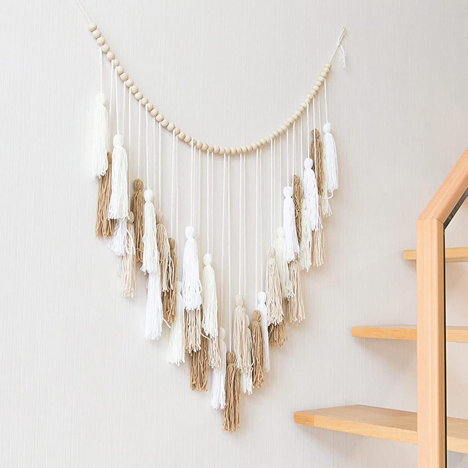 Tapiserie deco hanging woven pastoral wood bead Casa - Accesorii si Decoratiuni Naty Shop