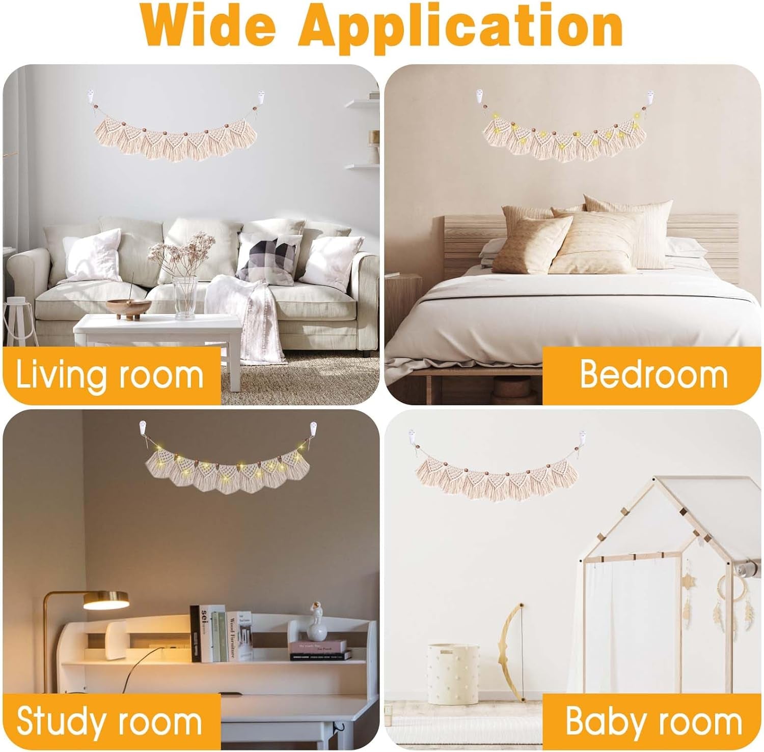 Tapiserie decorare tesute manual franjuri ghirlanda led Casa - Accesorii si Decoratiuni Naty Shop
