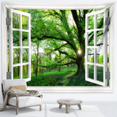 Tapiserie peisaj jungla xxl padure panza fereastra Casa - Accesorii si Decoratiuni Naty Shop 240L X 220B Cm