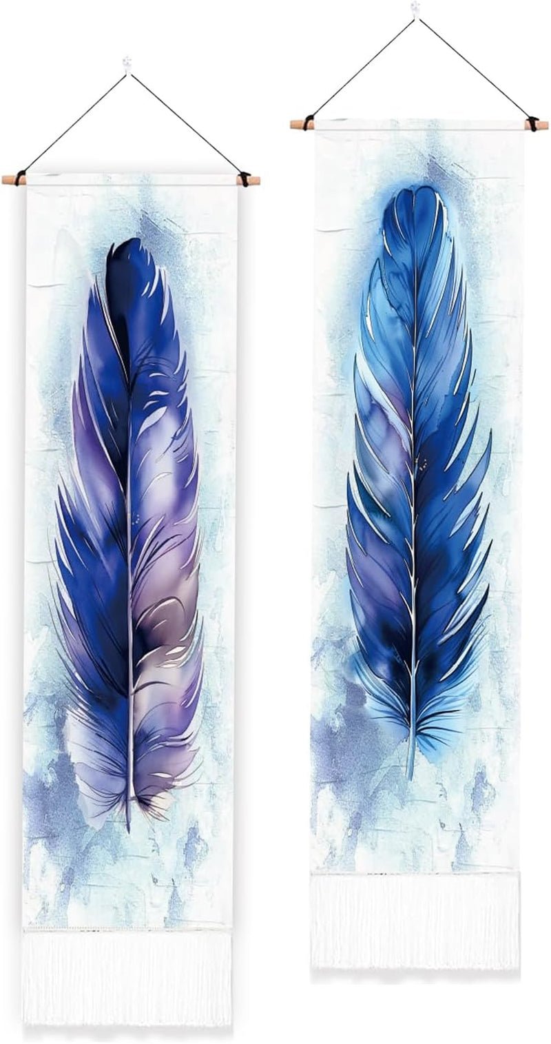 Tapiserie pligreat pack blue feather rug vertical wall Casa - Accesorii si Decoratiuni Naty Shop Default Title