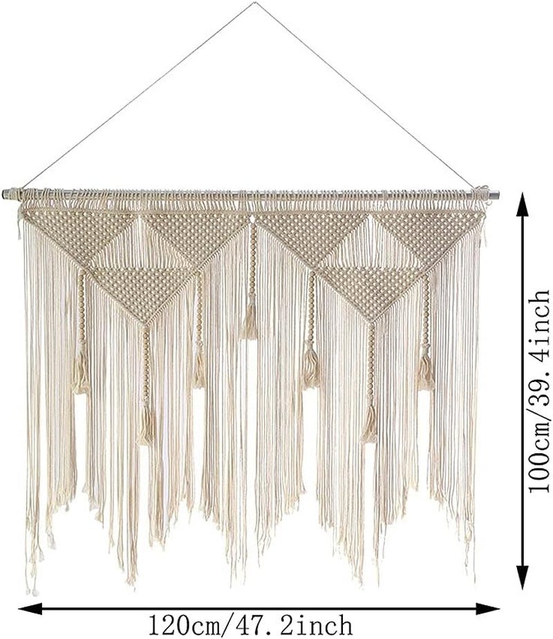 Tapiserie usa tesute bej tassel bedroom balcony Casa - Accesorii si Decoratiuni Naty Shop