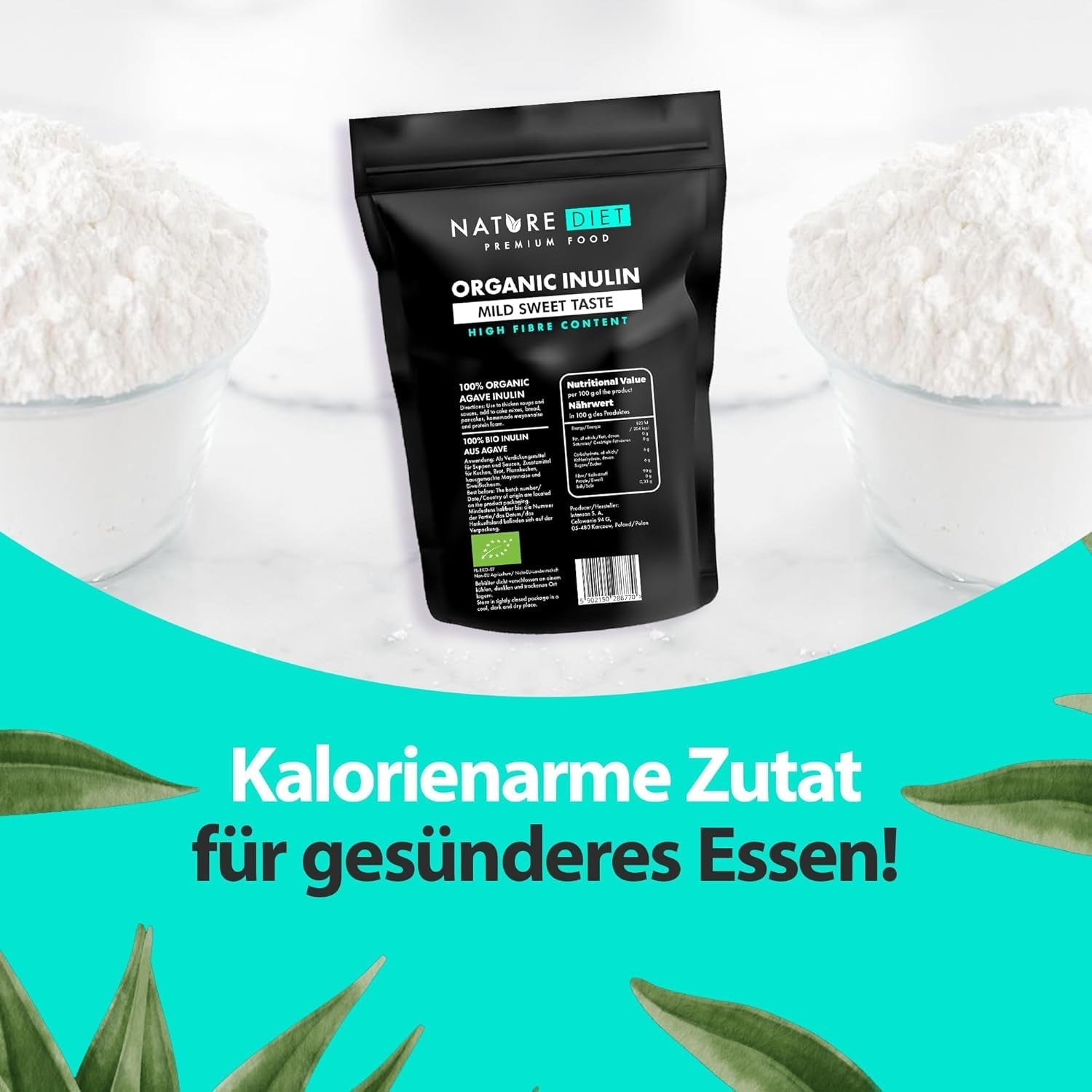 Nature Diet - Bio-Inulin 1 Kg | Aus Agave | Natürliches Präbiotikum Sweeteners Naty Shop