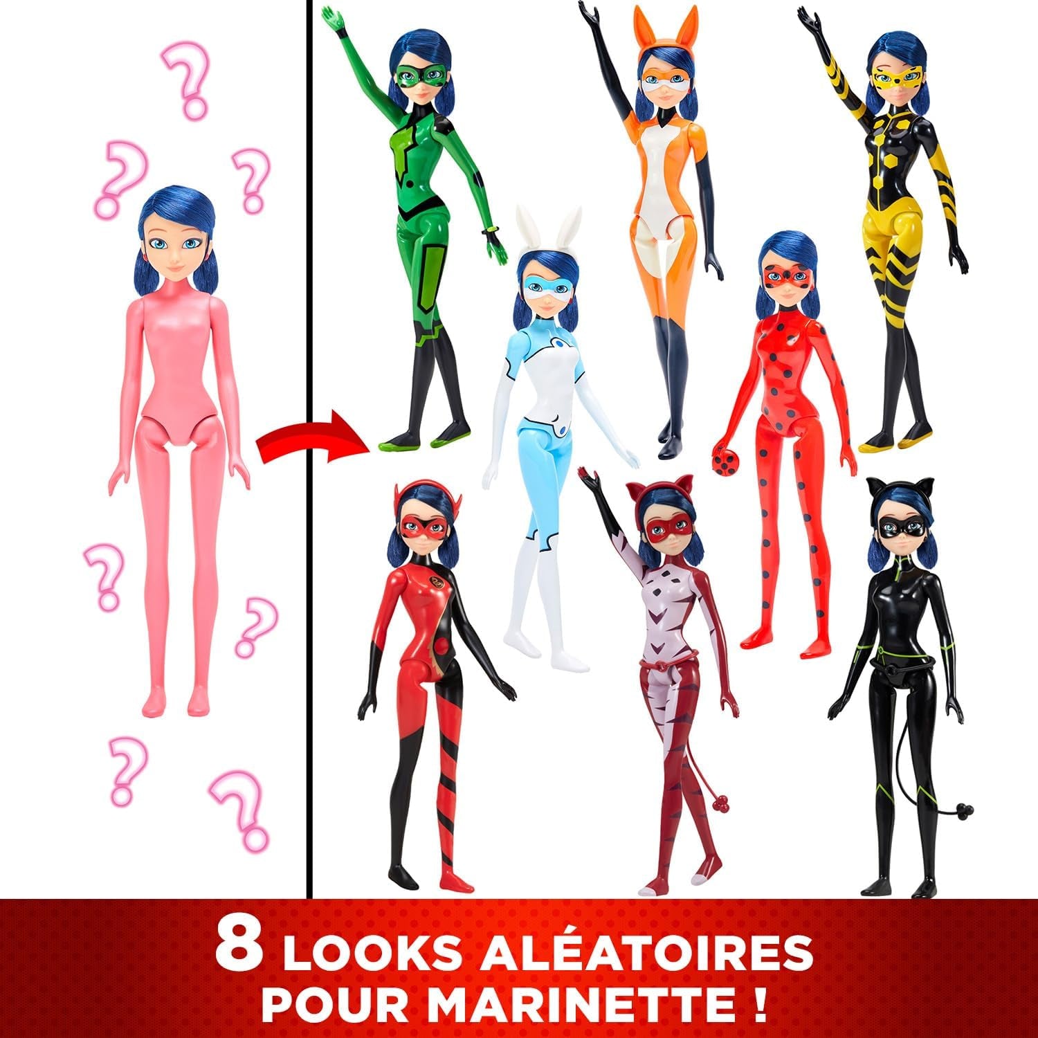 Bandai - Miraculous Ladybug - Doll Marinette Color Change Surprise - Miraculous Jointed Doll, 26 Cm + 3 Surprises - Random Model - P50390 Dolls Naty Shop