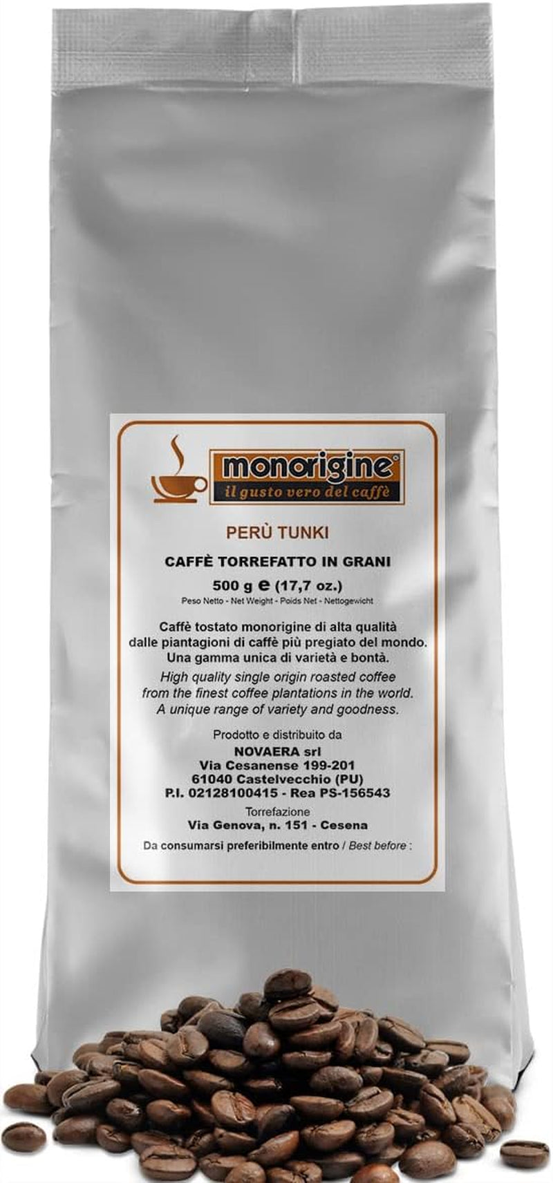 Boabe de cafea Arabica Peru Tunki - 500 gr