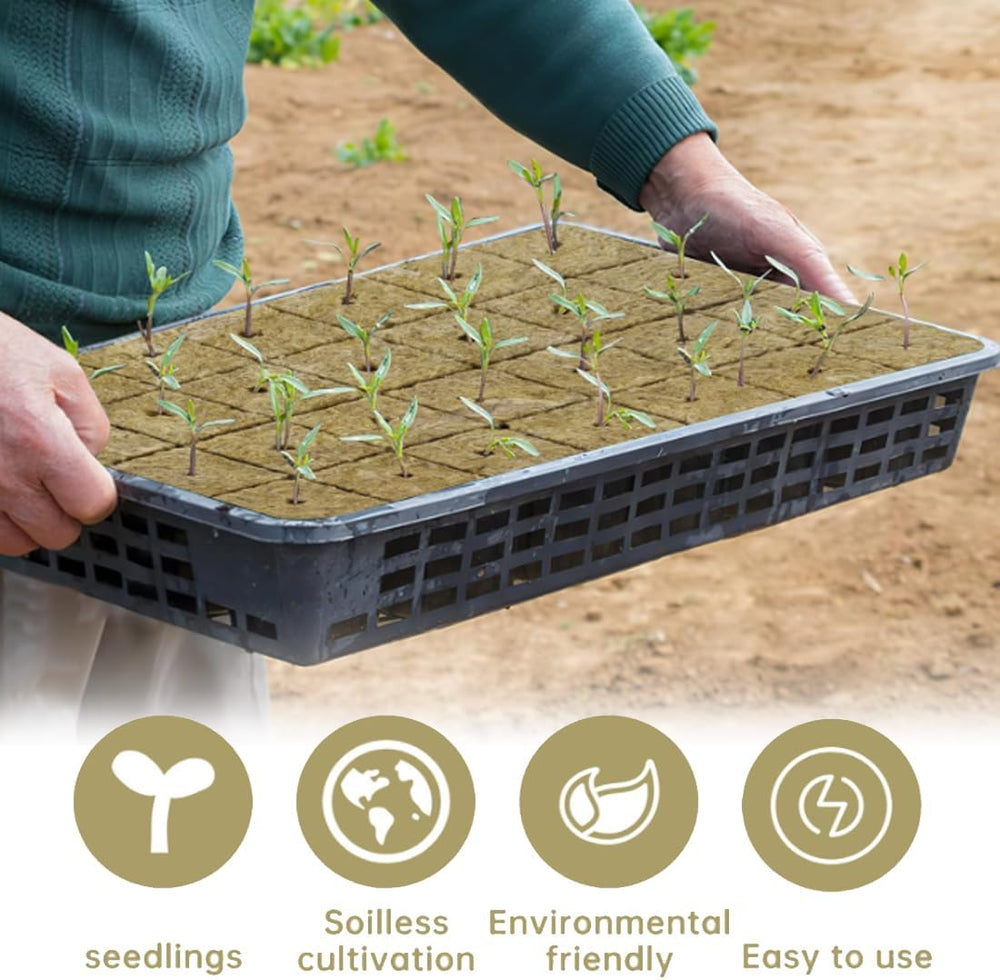Rockwool Seedling Cubes 28 - Rockwool Cubes 4x4x4cm - Seedling Cubes, Rockwool Cubes, Hydroponic Seedling Systems/Cloned Plants/School Projects, Growing Seedlings Without Soil