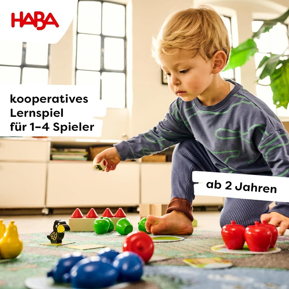 HABA First Orchard – My First Games: Board and family game about colors and shapes, Classic wooden toy for toddlers from 2 years old – 1004655001