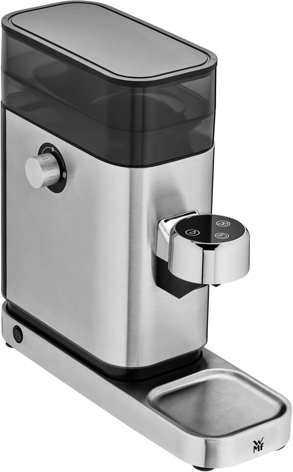 Espressor WMF Lumero, portafiltru, 1400 wați, portafiltru, 3 inserții, pentru 1-2 cești de espresso, inclusiv pentru capsule, 15 bar, suport pentru cești, spumator de lapte, oțel inoxidabil mat