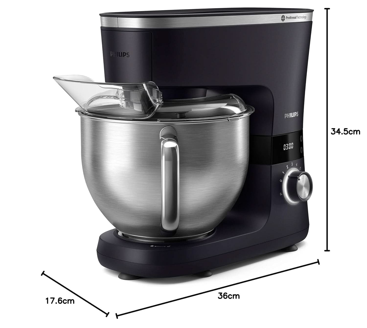 Philips 7000 Series Küchenmaschine - 5.5 Liter, 1000 Watt, 8 Speeds, Proknead Technologie, Rezepte, LED Smart Timer, Knethaken, Schneebesen Und Rührbesen (HR7962/01) Mother and Child Naty Shop