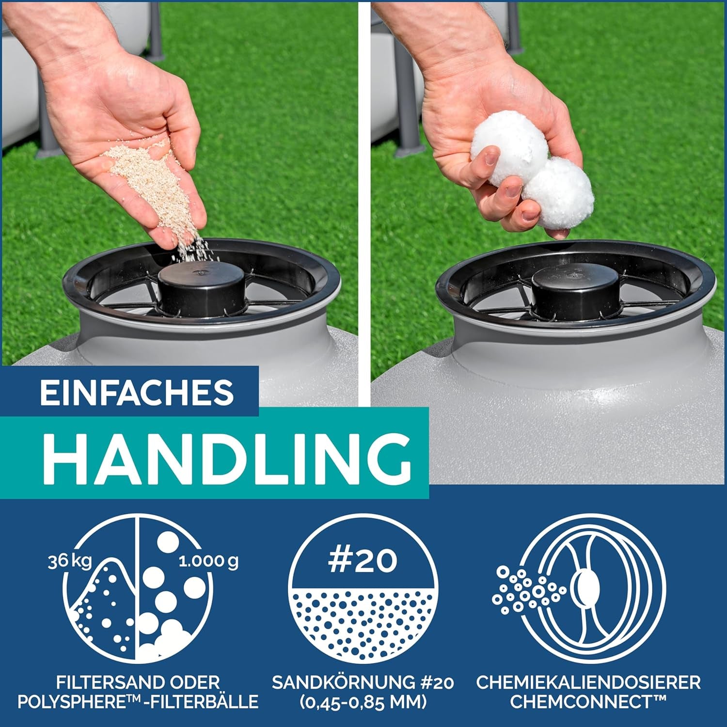 Bestway sand filter system with timer, 5,678 l/h, 230 W