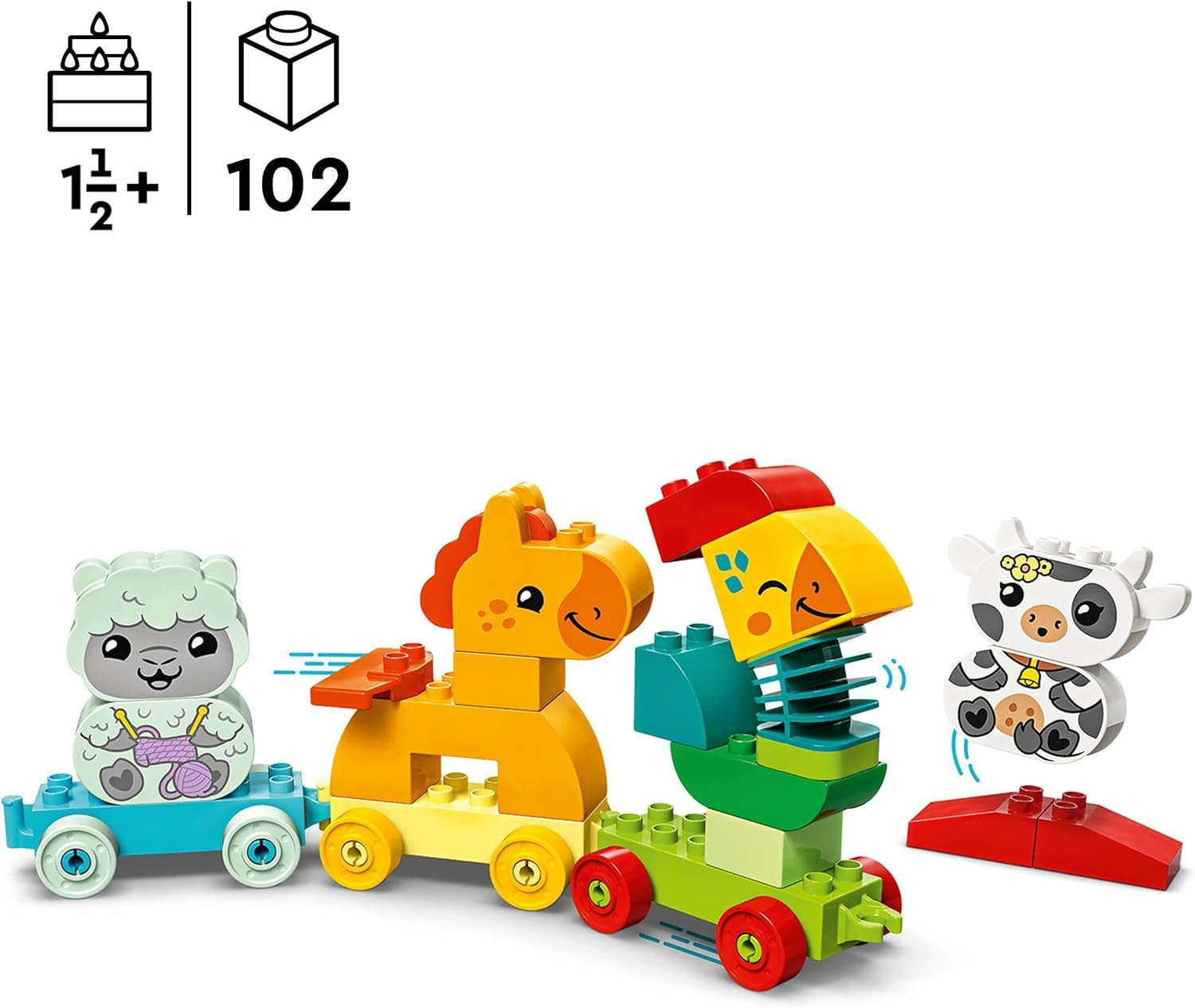 LEGO DUPLO Animal Train, Toy Train with Wheels, Creative Building and Rebuilding Animal Figures, Educational Toy for Toddlers, Birthday Gift for Animal Lovers Girls and Boys 1½ Years Old 10412 Building Sets Besuche den LEGO-Store
