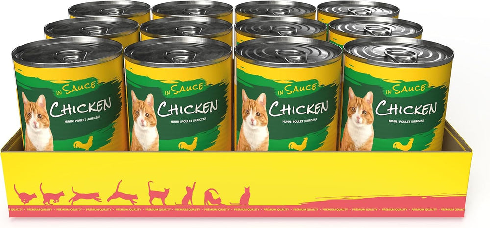 JosiCat Pui în Sos (12 x 415 g) | Adult | Hrană umedă premium pentru pisici adulte | Pui în sos | Vitamina D3 și E | Powered by JOSERA | Hrană umedă pentru pisici | Hrană completă | Pachet de 12