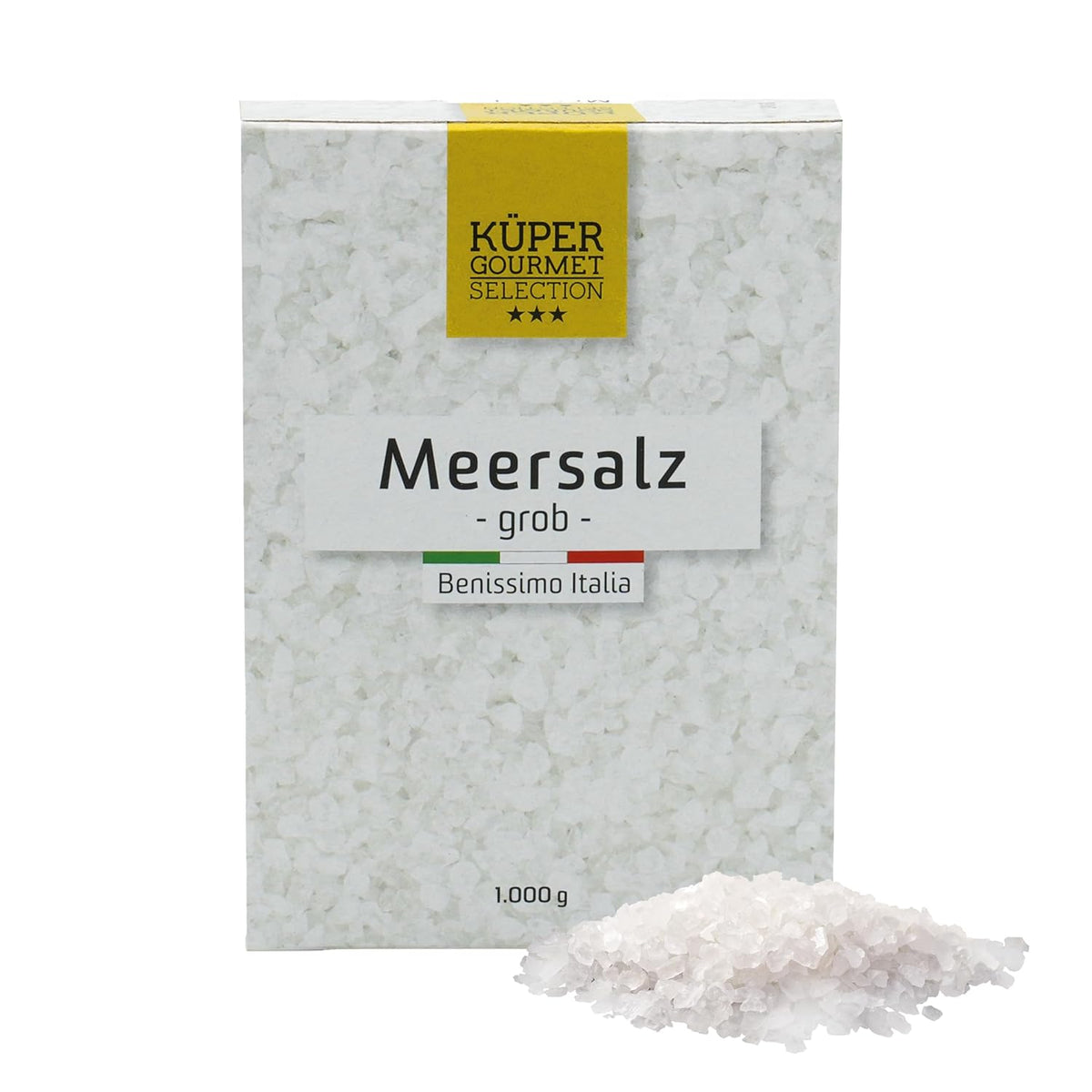 Küper Selection Meersalz - 1000g coarse Salt for Seasoning and Refinement - ohne Zusätze oder chemische Nachbehandlung
