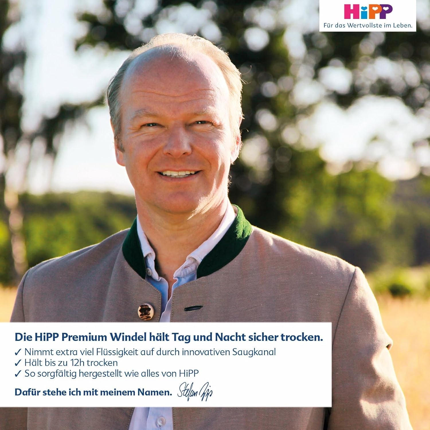 Diaper HiPP Extra Soft Premium Size 1 Newborn 2-5 kg, 72 pieces (3 packs of 24), with 3-way leak protection and double skin protection