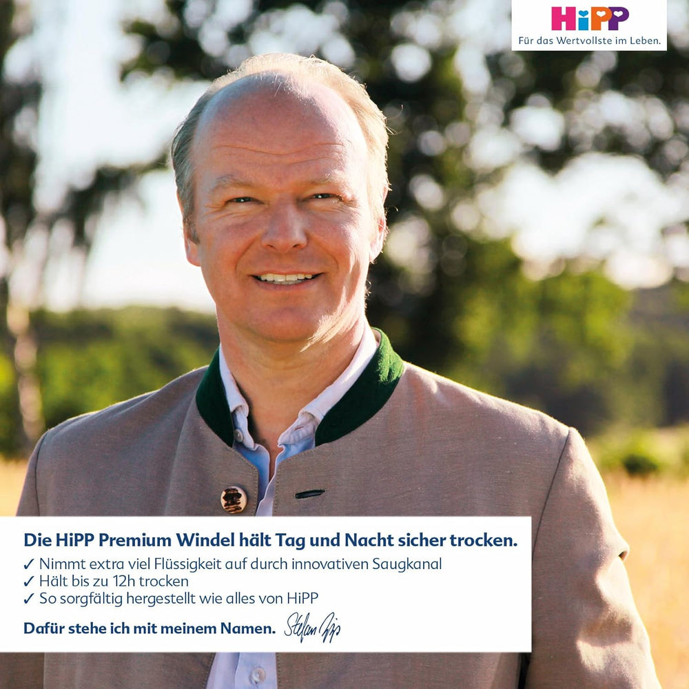 Diaper HiPP Extra Soft Premium Size 1 Newborn 2-5 kg, 72 pieces (3 packs of 24), with 3-way leak protection and double skin protection