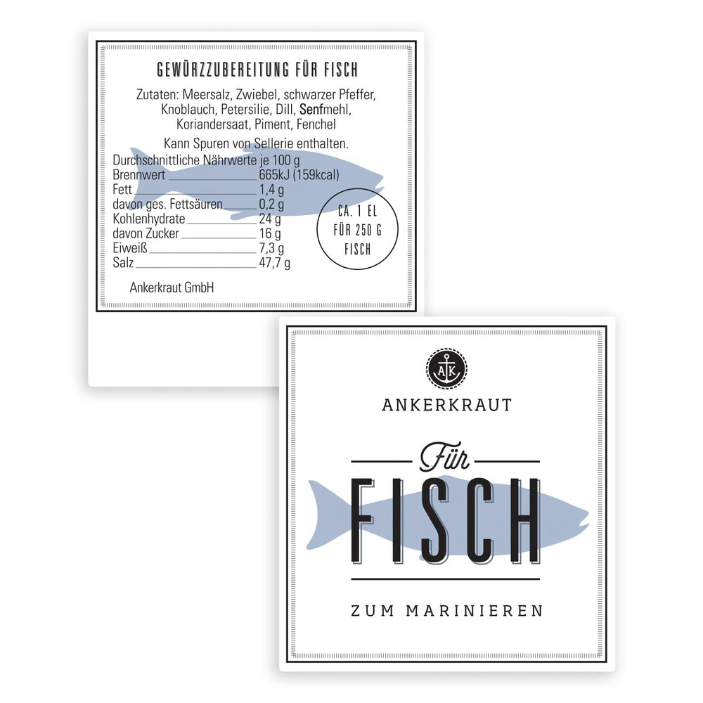 Ankerkraut Für Fisch, zuckerfrei, mit Zwiebel, Knoblauch und Pfeffer, 230 g im Streuer