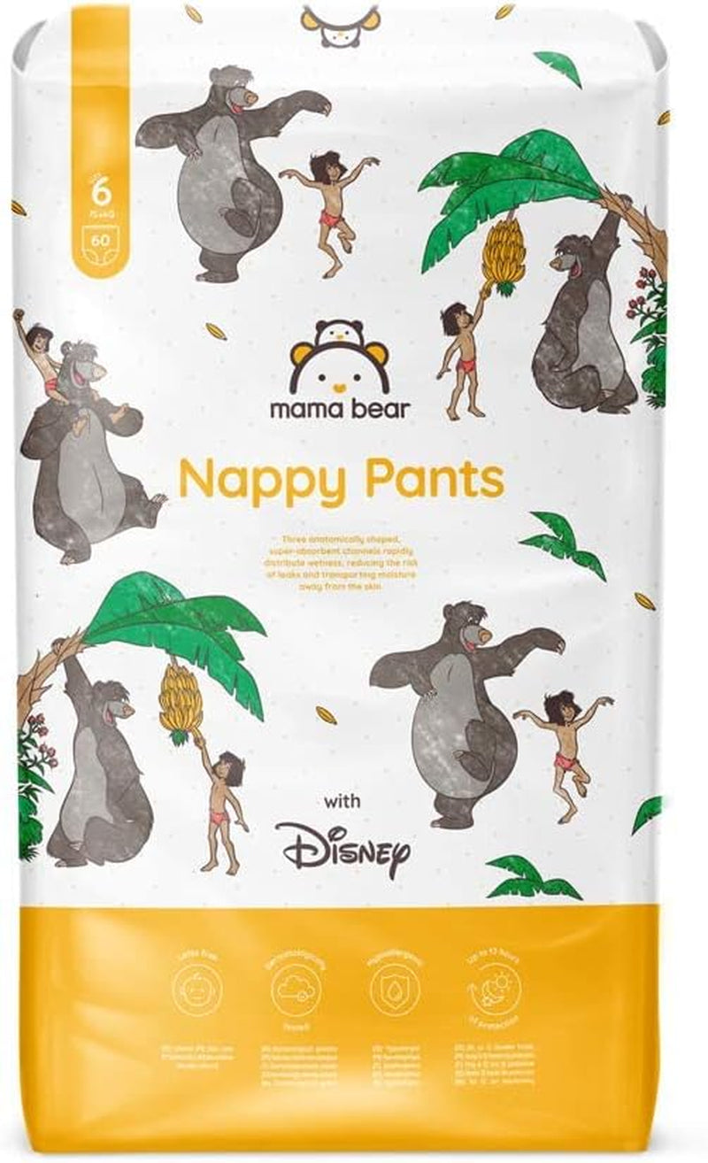Amazon Brand: Mama Bear Disney Size 6 (15+ kg) - Monthly Pack, White, 120 Pieces (2 Packs of 60)