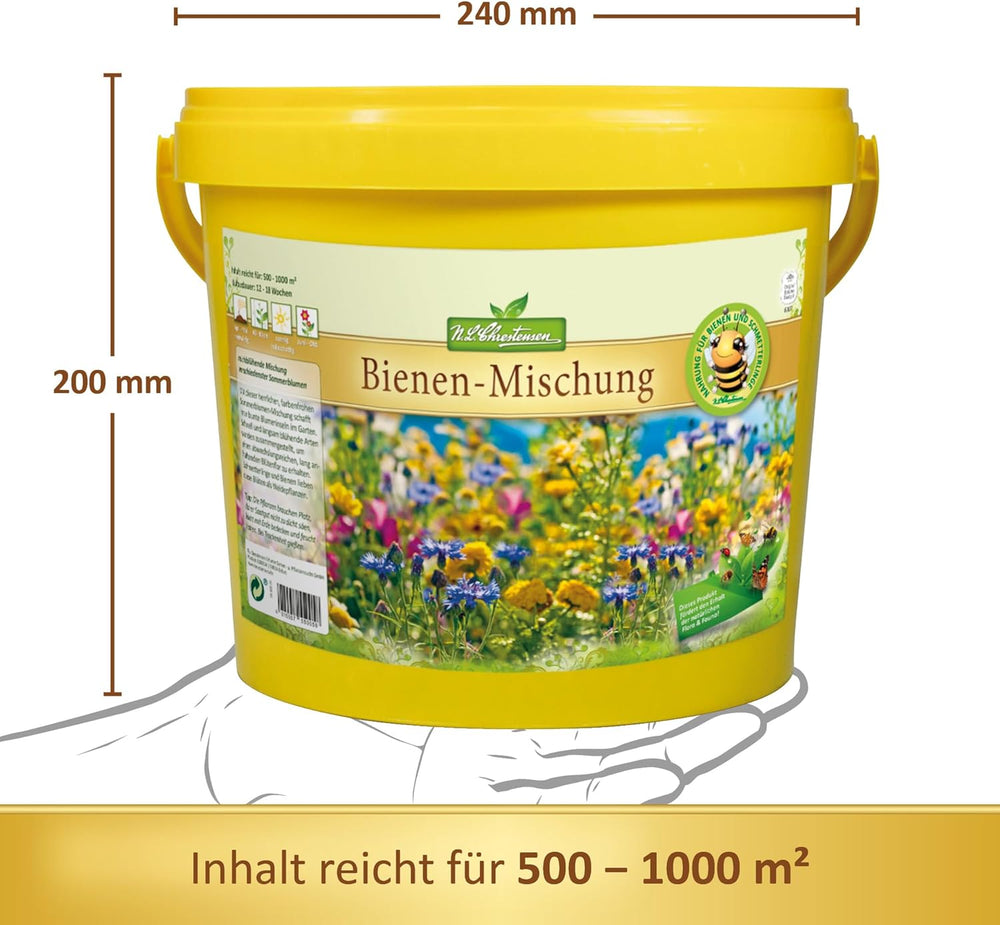 NL Chrestensen Large Bucket - A Paradise for All Insects, Bee Pasture, Bee Friendly Flower Seed Mix, Multicolor