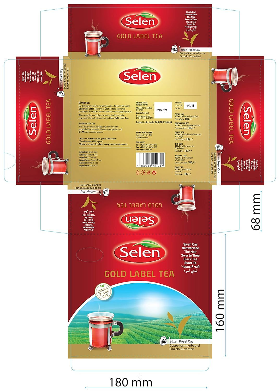 Ceai Selen Gold Label Ceai negru 100 pliculețe