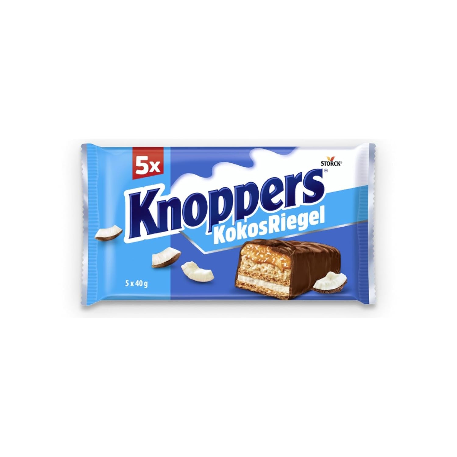 Knoppers Peanut Bar – 1 x 200g (5 bars) – Milk chocolate bar with peanut cream, chopped salted peanuts, caramel and milk chocolate