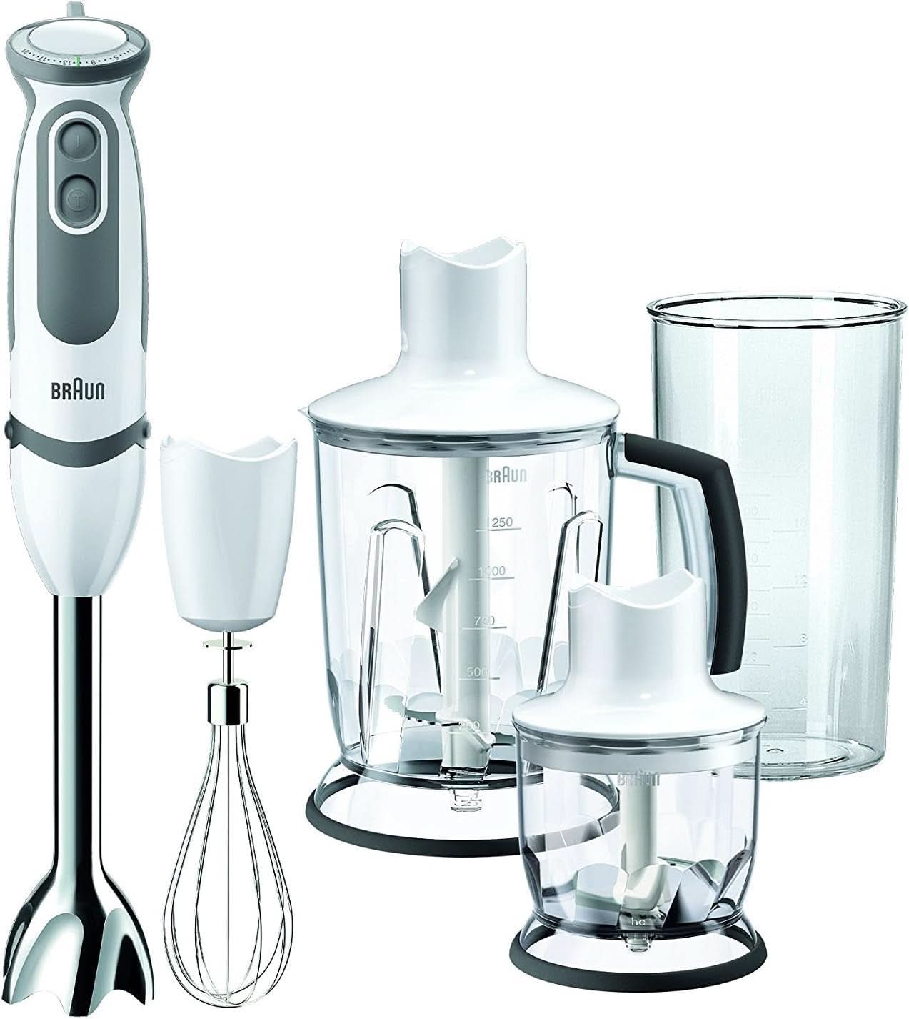 Braun Multiquick 5 Vario MQ 5000 Standmixer | 750 W | Easyclick System | Powerbell Technology | 21 Geschwindigkeitstufen | Mixen Und Pürieren Mother and Child Naty Shop Single Inkl. Schneebesen, Zerkleinerer, Standmixer