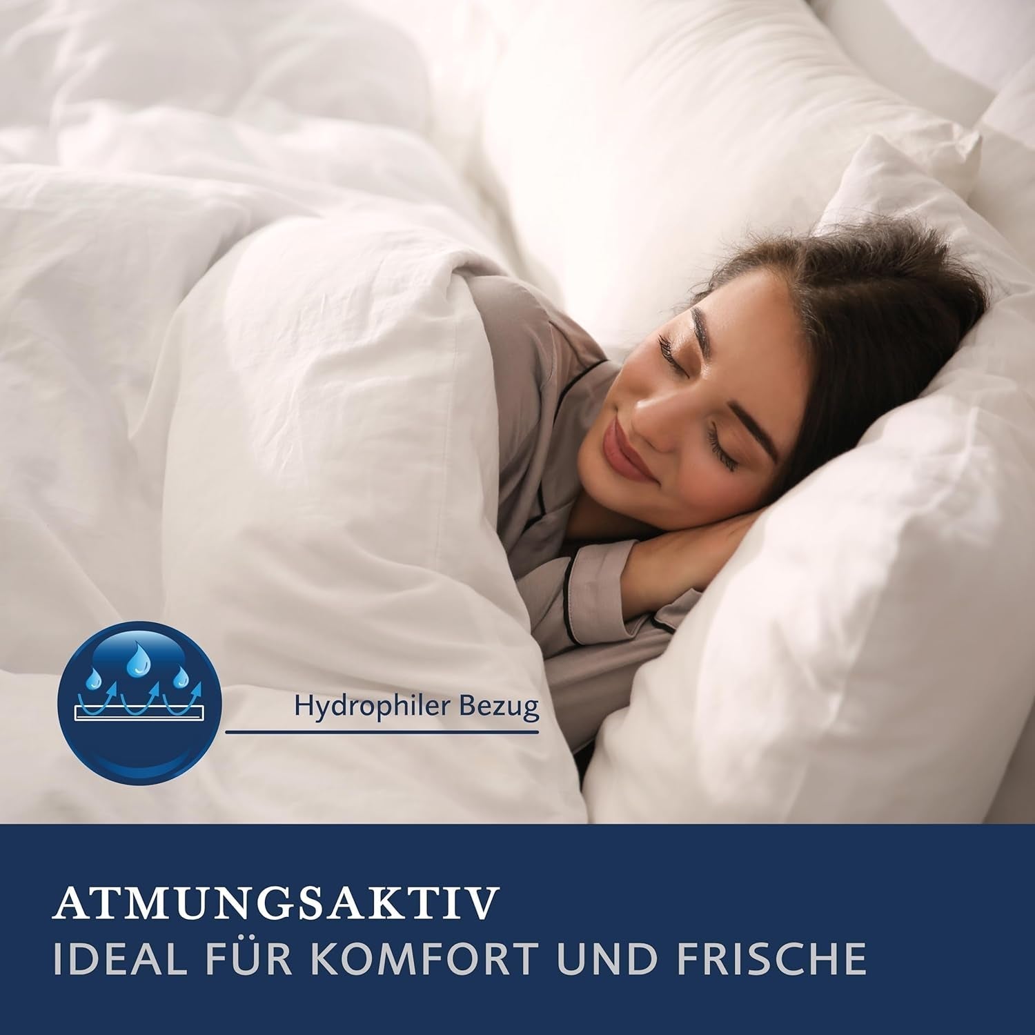 Billerbeck down comforter - E04 Gold Edition - Summer comforter - 135 X 200 Cm real down comforter - Light summer heat level Comforters and quilts Naty Shop