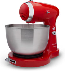 SS-14506 Küchenmaschine, Mixer Und Mixer 3-In-1 Mit Drehschüssel, Stäbchen Und Haken Zum Kneten Aus Edelstahl, 5 Geschwindigkeiten, 3,2 Liter (Rot) Mama si Copilul Naty Shop