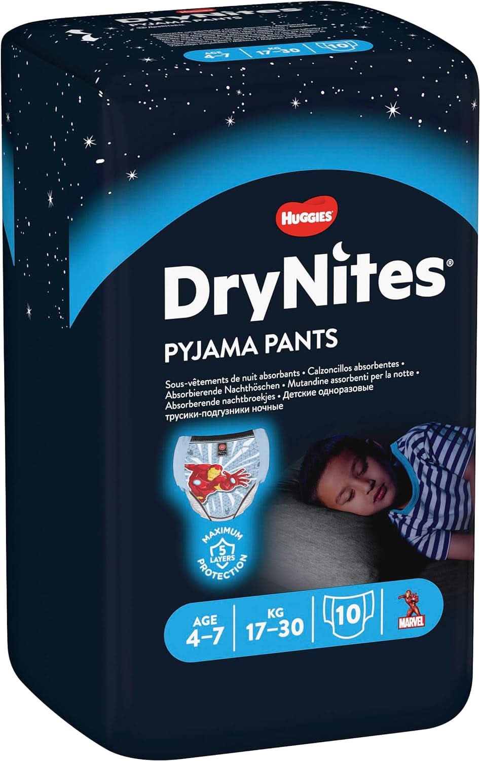 HUGGIES Drynites night diapers, for boys 4-7 years (17-30 kg), 30 pieces Naty Shop