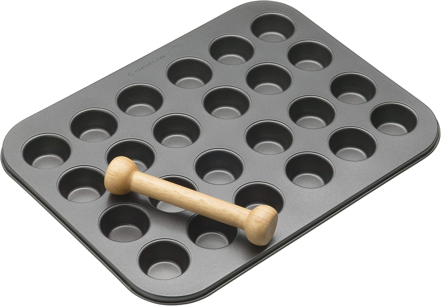 Masterclass Mini Tart Pan 24 Holes 1mm Thick Durable Carbon Steel 35x27cm Gray Naty Shop