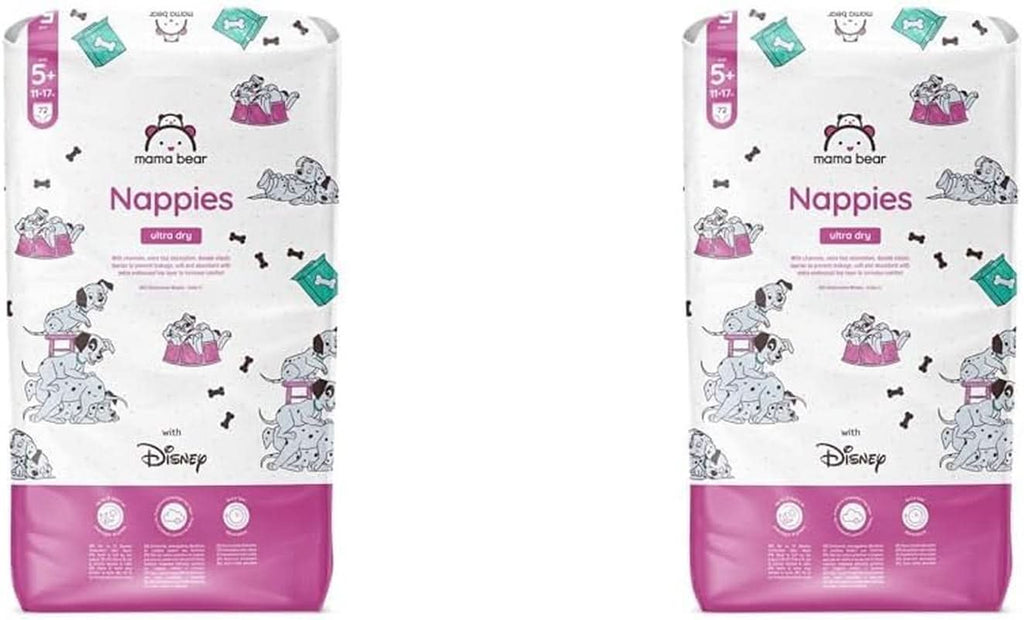 Scutece Mama Bear Disney Ultra Dry mărimea 4 (8-14 kg), alb, 84 bucăți (1 pachet) Naty Shop Mărimea 5+ (11-17 kg) (pachet de 2) Pachet individual
