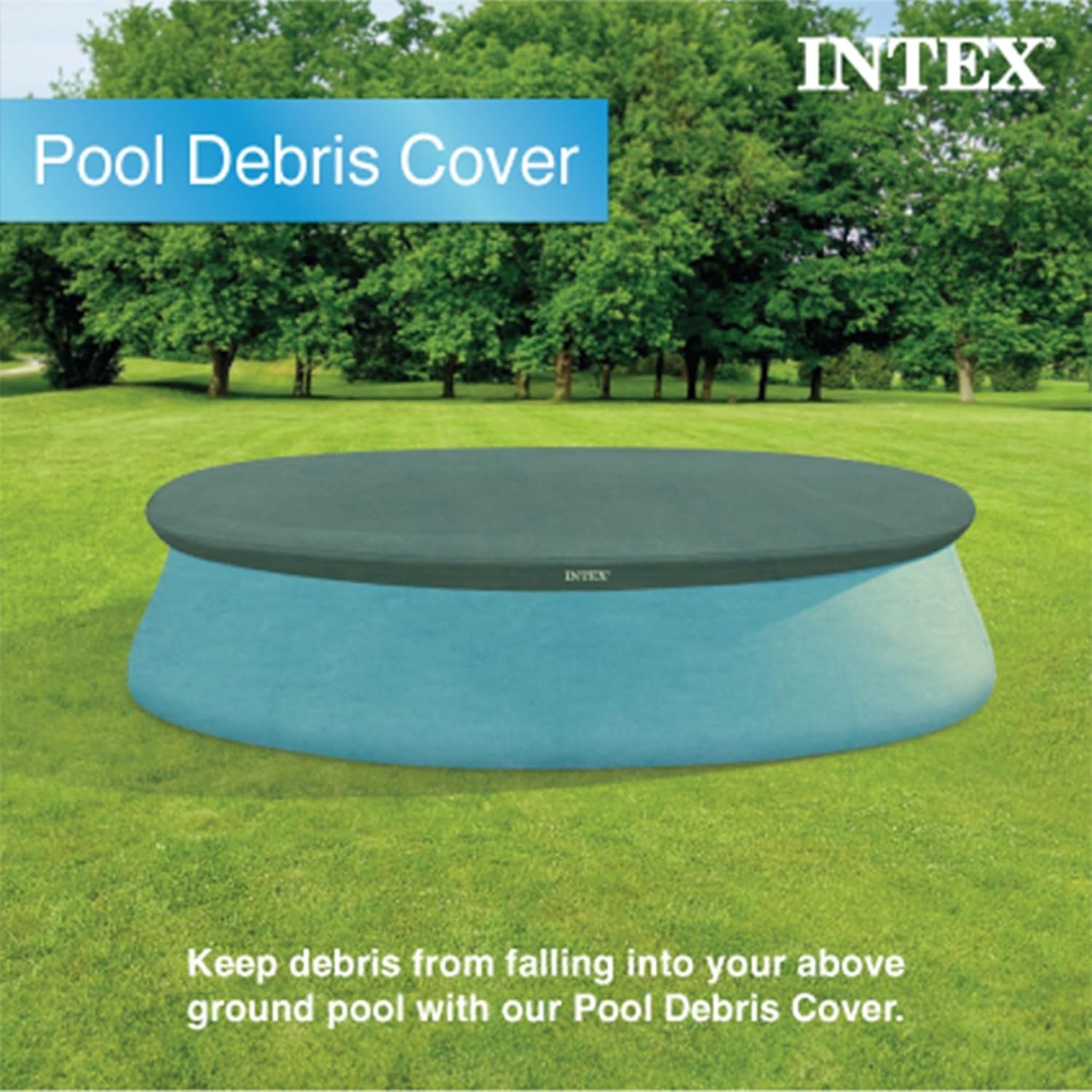 Intex 28021 - Prelată pentru piscină rotundă Easy Set, PVC, albastră, ⌀ 305 cm