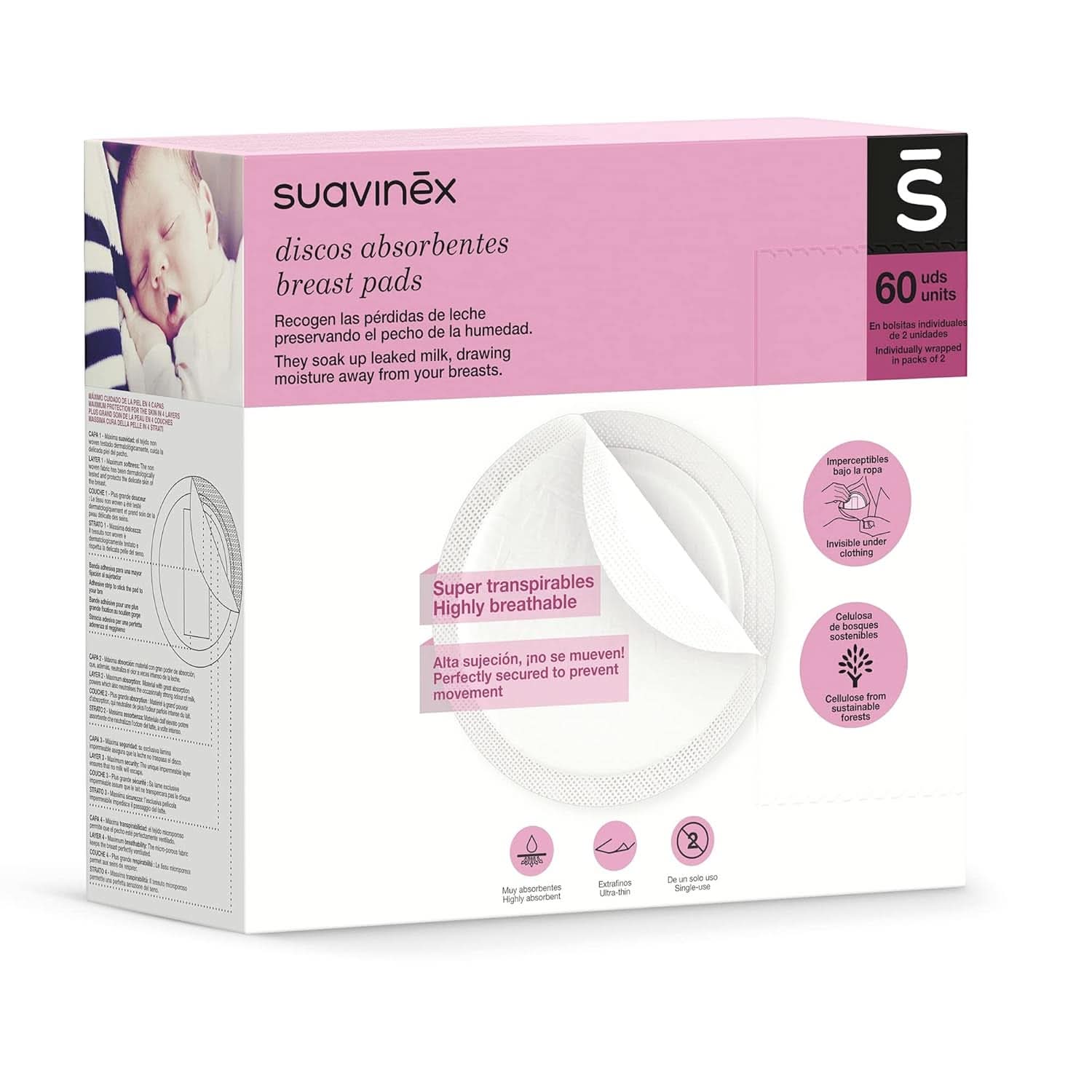 Suavinex 3182126 - Breastfeeding tampon pack of 60 Accessories Food and Breastfeeding Bebe Naty Shop