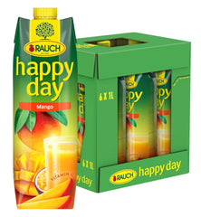 Rauch Happy Day Mango | Refined drink with passion fruit | A lot of vitamin C | 6 x 1 liter, Tetra Prisma Naty Shop 6 x 1 liter Mango