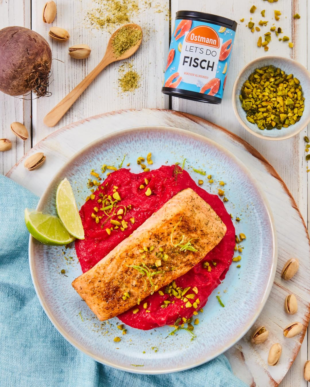 Ostmann Gewürze - Let's Do Fisch Allrounder | Gewürzsalz für Bratfisch, Flammlachs und Meeresfrüchte | Würziger Allrounder with Mustard, Lemon and Dill | 85 g in Metalldose recyclebar