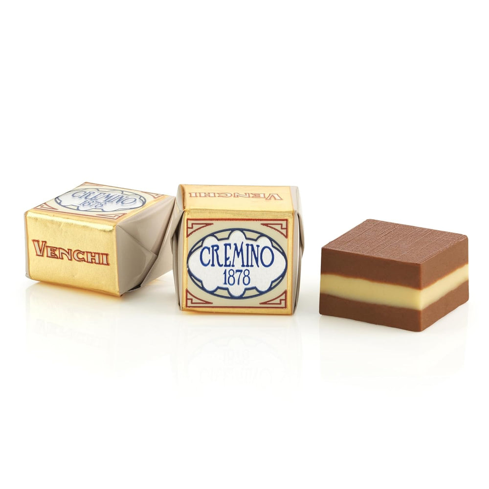 Venchi - Cremini 1878 - Three-layer chocolate with gianduja with milk and almond paste, "Piemontese Hazelnuts PGI", 1 kg, gluten-free, without colorings and without preservatives