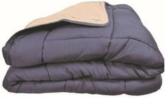 Poyet Motte Washable quilt with fixed cover - 140X200 Cm - Petrol blue/mastic beige Quilts and quilts Naty Shop