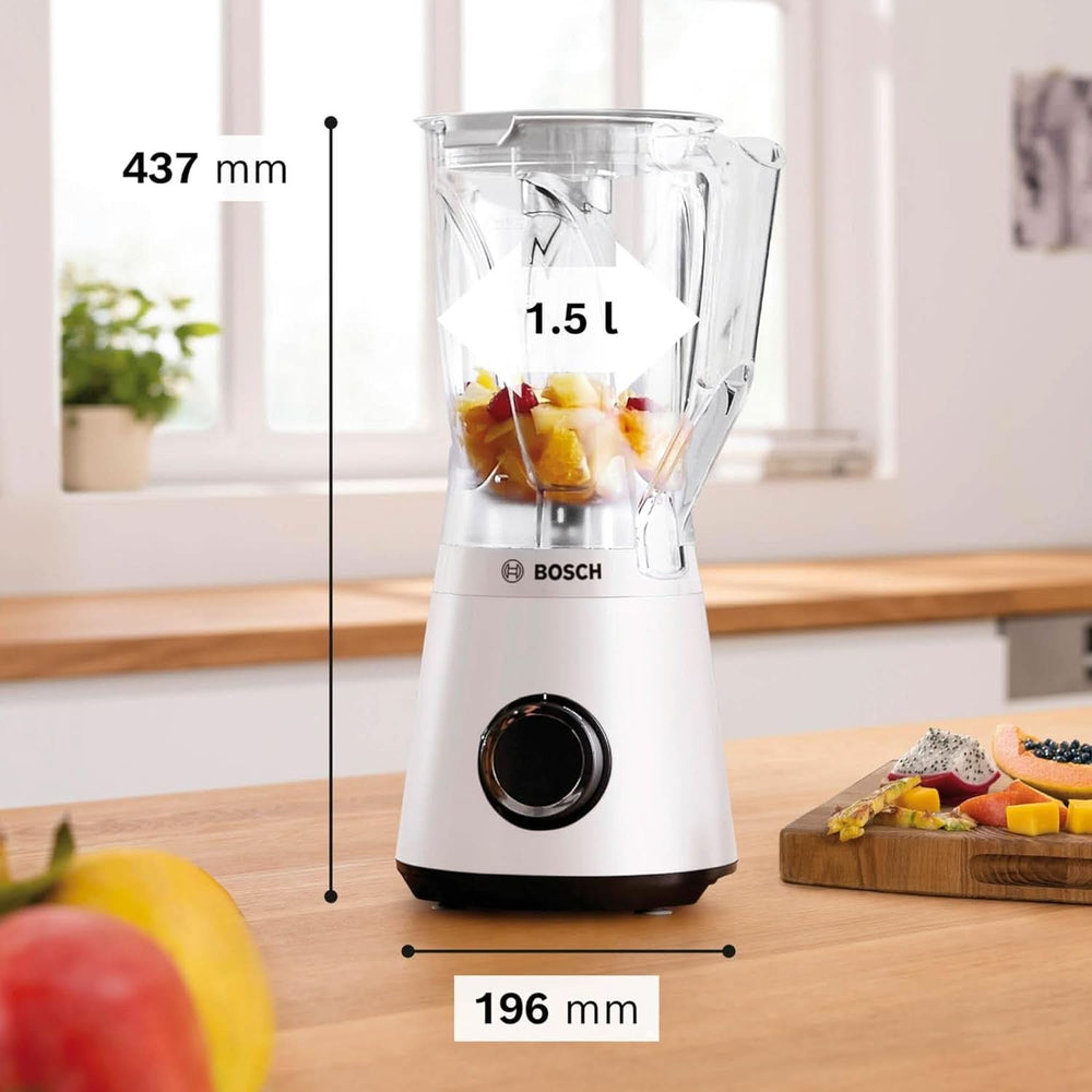 Standmixer Vitapower Serie 4 MMB6141W, Hochwertige Edelstahl-Klingen, 1,5L Tritan-Mixbehälter, Spülmaschinengeeignete Teile, 30.000 U/Min, 1200 W, Weiß Mama si Copilul Naty Shop