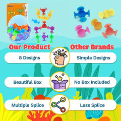 48 Pieces 3 Years Old Montessori Bath Toy Silicone Building Blocks Mother and Baby Naty Shop