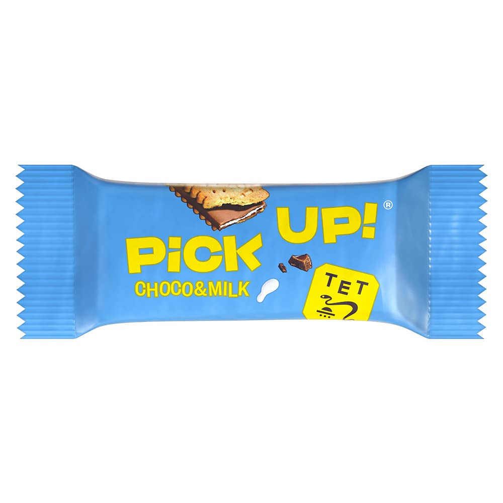 PICK UP! minis Original + Choco&Milk (1 x 1.06 kg), mini snack bars with a crunchy milk chocolate tablet between two biscuits, packs of 100 portions