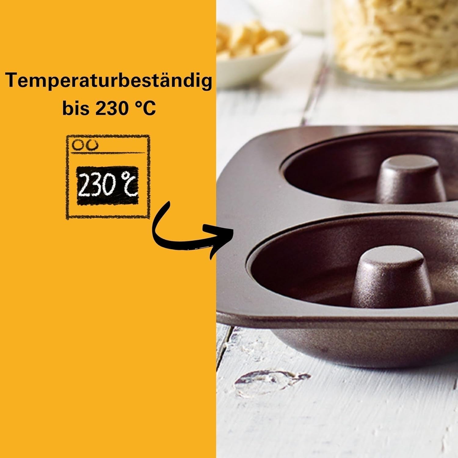 Birkmann, Easy Baking, Donutblech, Backform Für 6 Donuts, Mit Hochwertiger Antihaftbeschichtung, Ø 9 Cm, Mit Rezept, 881631 Molds and trays for baking Naty Shop