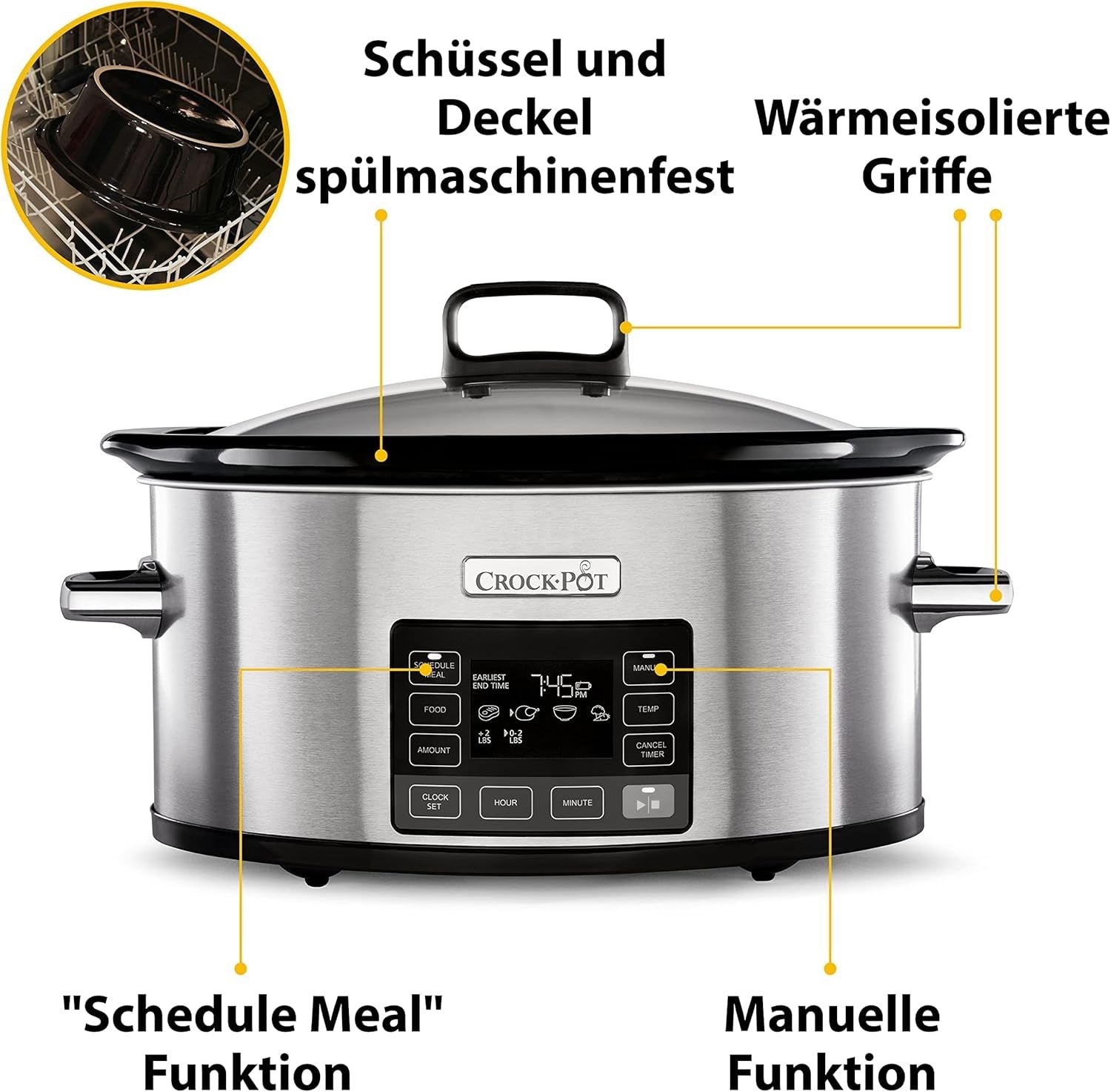 Crock-Pot Timeselect digital slow cooker, 5.6 liters (7 people) Slow Cooker Naty Shop