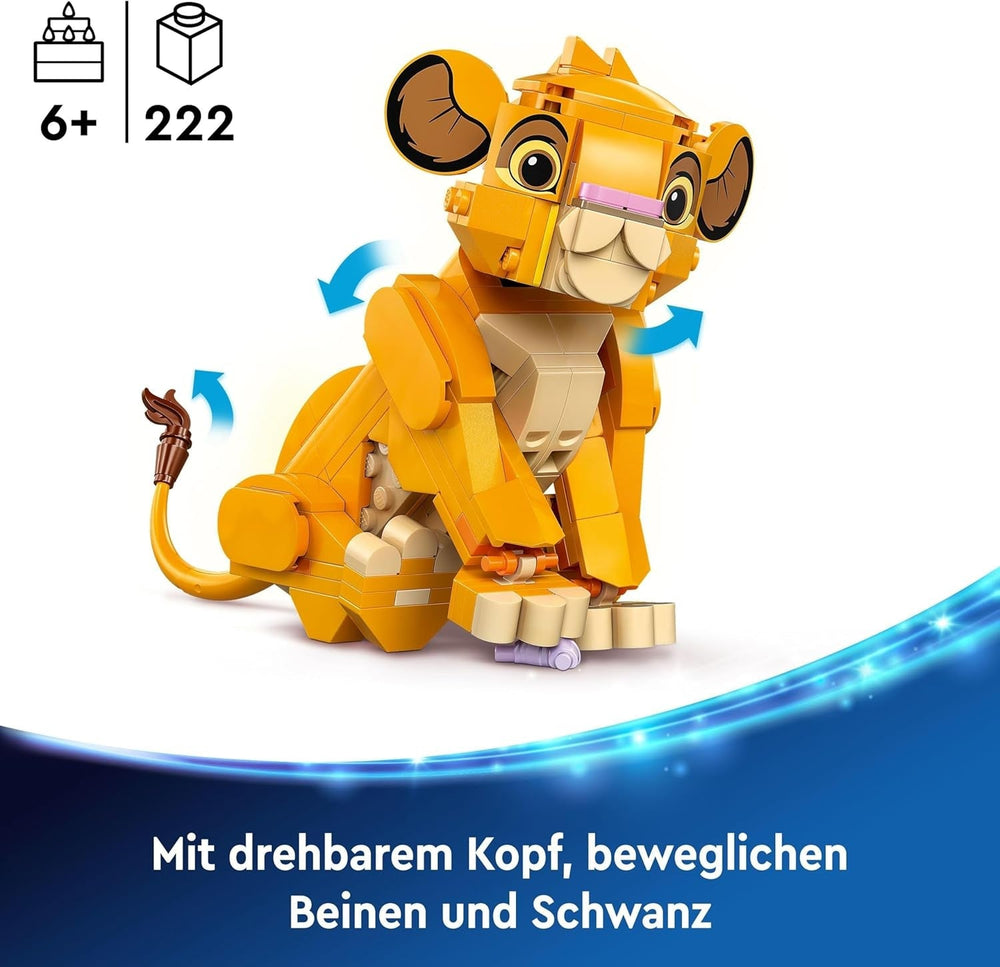 LEGO Ç€ Disney Simba, the lion king's cub, building toy for children, fantasy Playset with the figure of the lion, cool gift idea for girls and boys from 6 years old, children's toy 43243 Building sets Beuche den LEGO-Store