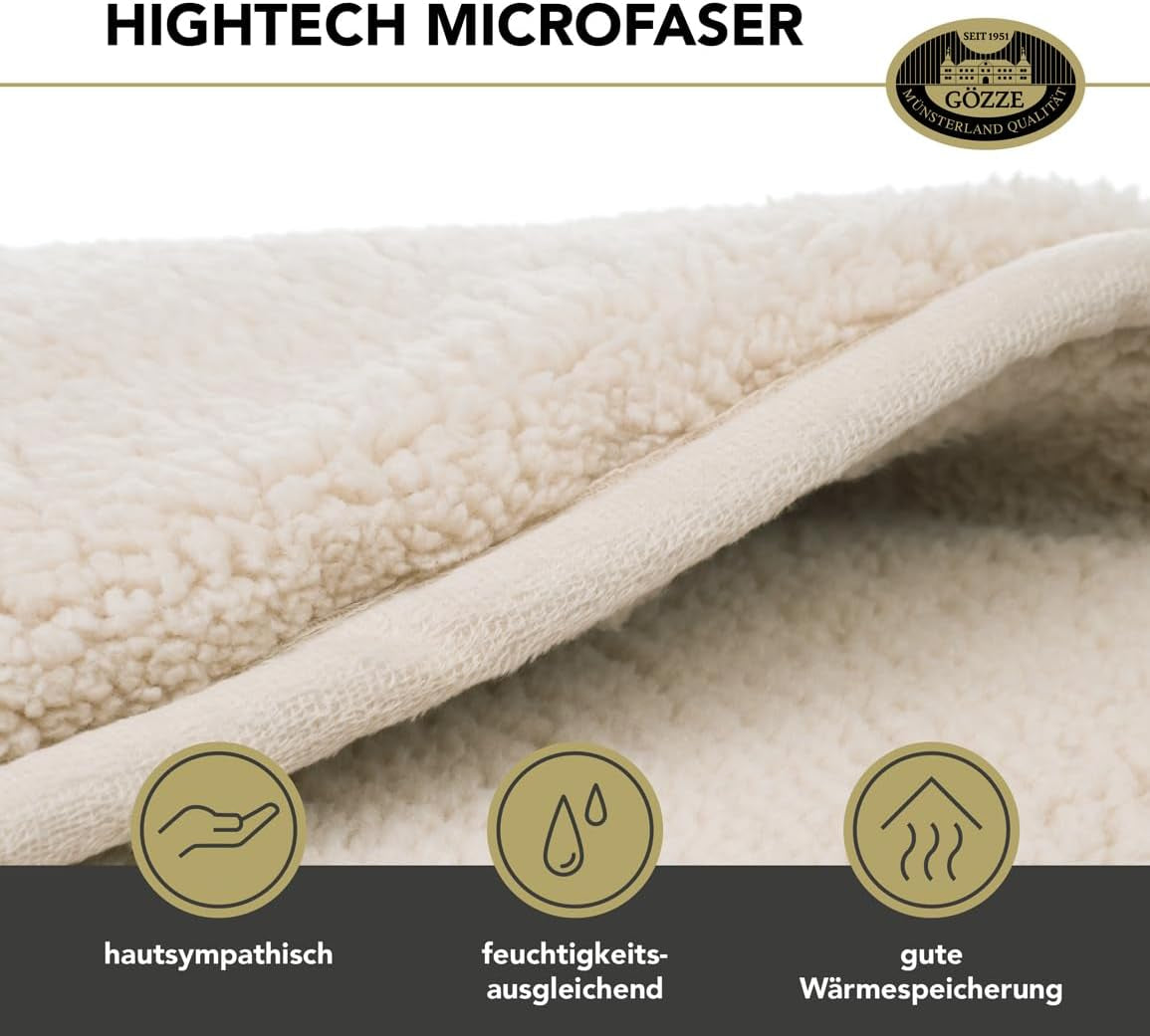 Gözze - Cloud soft cuddly blanket, sheepskin imitation, 100% polyester (microfibre), 150 X 200 Cm - Camel Duvets and quilts Naty Shop