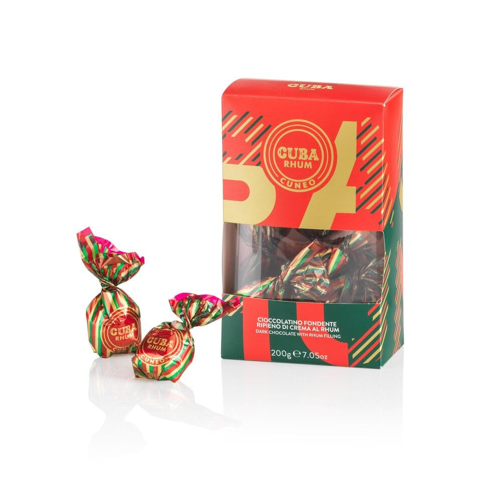 Venchi, Colecția Dolci Italiani - Cutie cadou cu ciocolată asortată, 200 grame Bomboane de Ciocolata Naty Shop Rhum