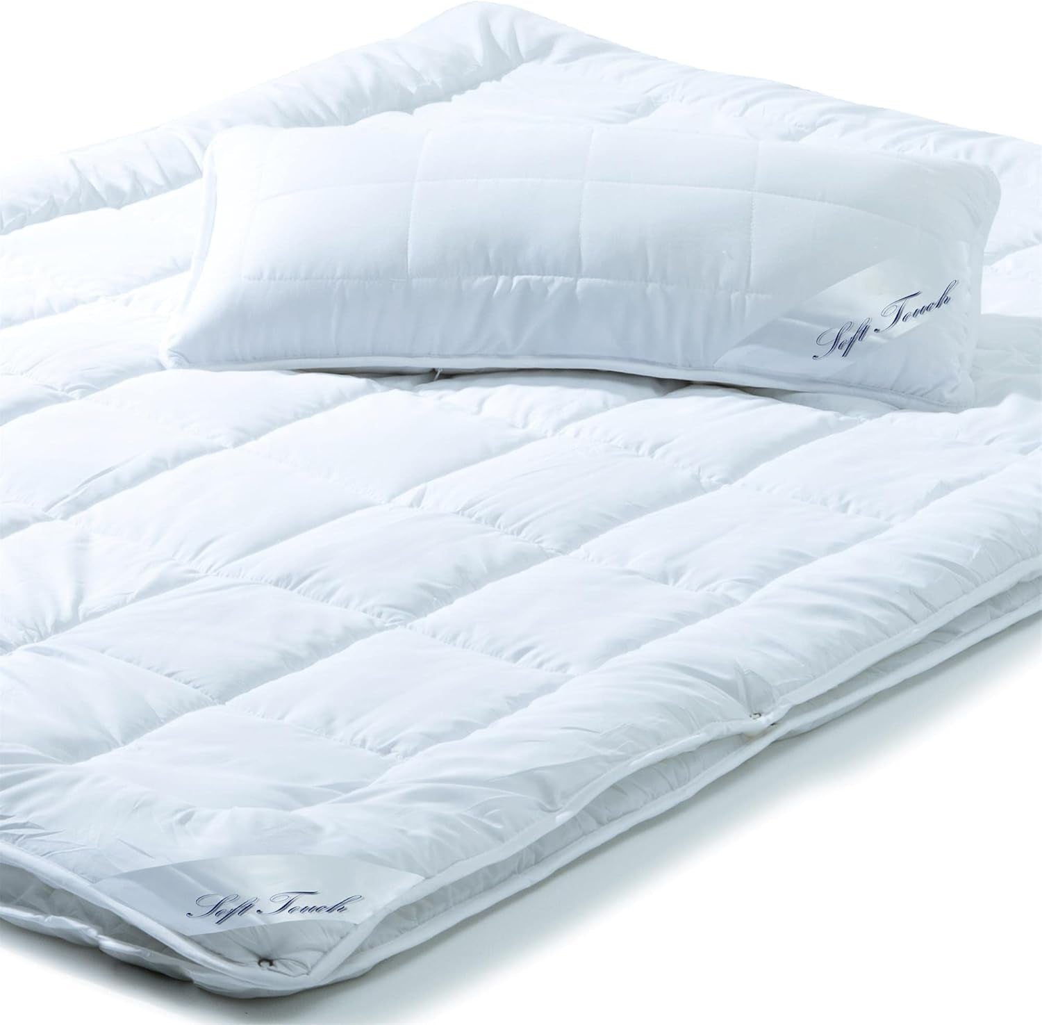 Aqua-Textil Soft Touch Set for children Duvet 100 X 135 Cm 250G and 350G with pillow 40 X 60 Cm 150G Duvet 4 seasons Climate control Oeko-Tex Duvets and quilts Naty Shop 135X200 Cm + 1X 40X80 Cm Set 4 seasons