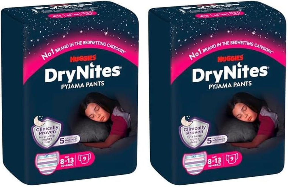 Huggies DryNites Nighttime Bedwetting Diapers for Boys 13 to About 8-13 Years (30-48kg) 33-Piece (3x11) Jumbo Monthly Pack XL Diaper Panties Vazba Bath Products