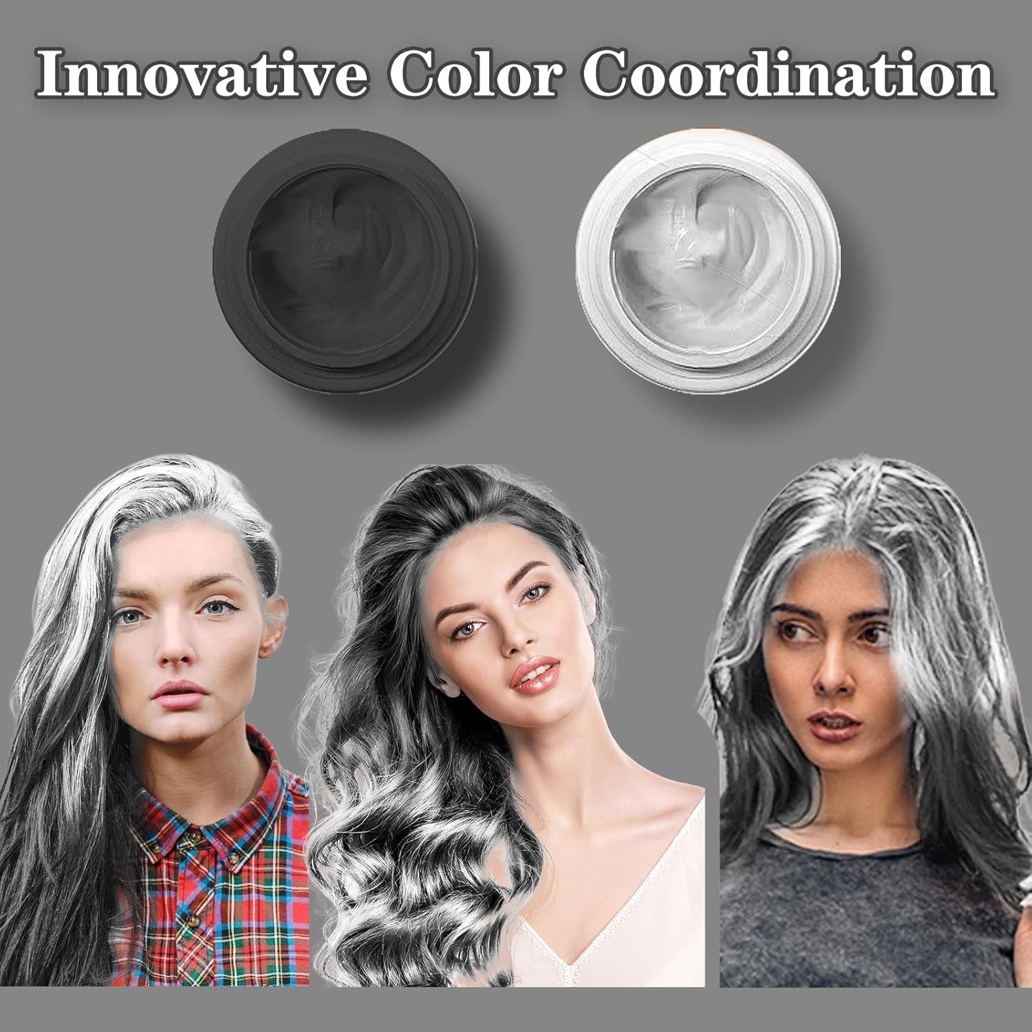 COLAYERIST Culoarea temporară a părului negru lavabil, ceară de colorare a părului pentru bărbați și femei, mascara de păr pentru petreceri sau cosplay, produse de colorare a părului fără mizerie Vopsea pentru par Naty Shop