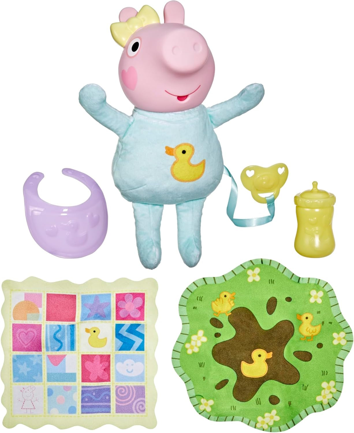 Peppa Pig Păpușa Interactivă Evie, 28 cm, cu 20 de sunete și multe funcții, set de jucării pentru copii de la 3 ani în sus