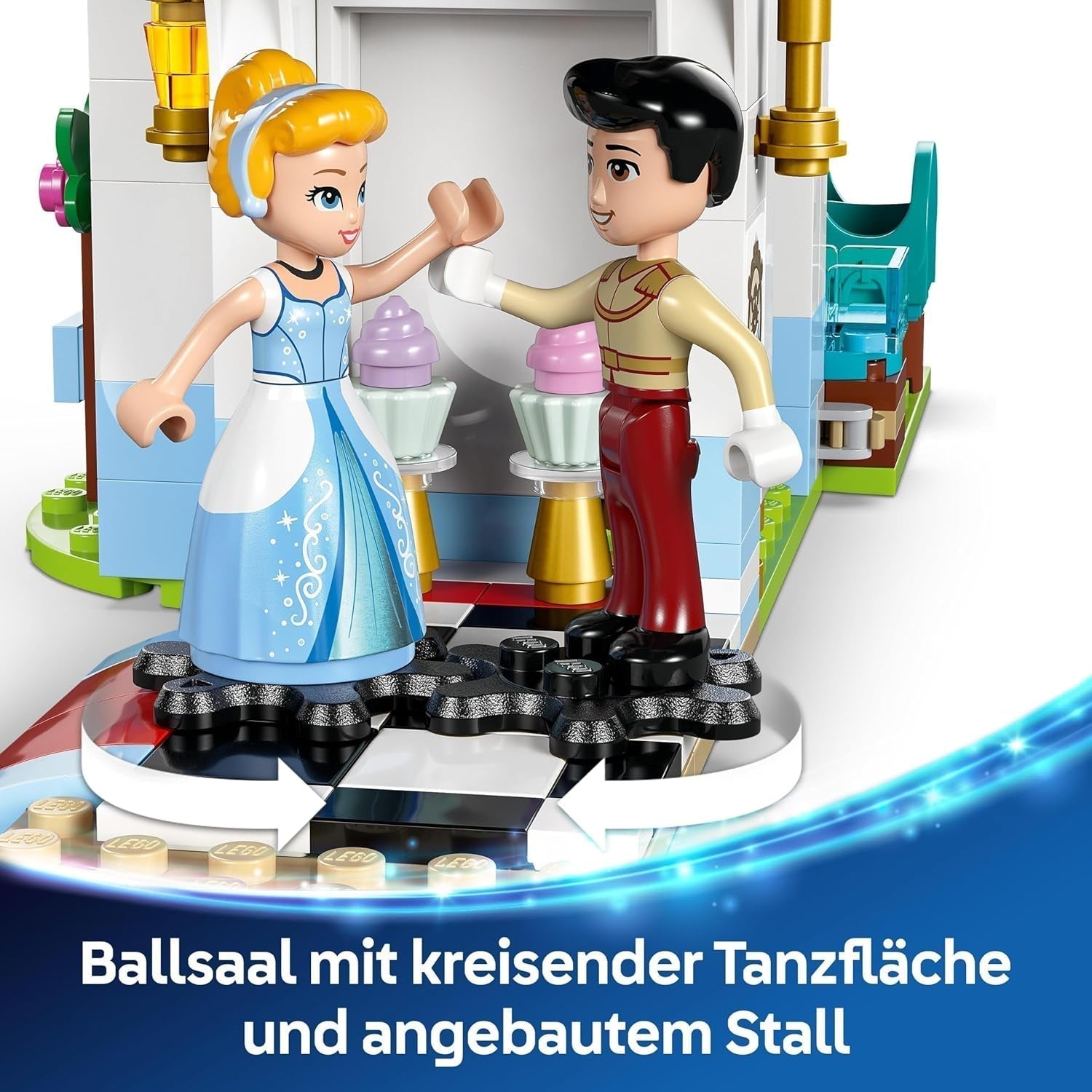 LEGO Ç€ Disney Princess Castle Cinderella and Horse-drawn Carriage, Set for Girls 6 Years and Up, Fantastic Toy with Princess Cinderella and Prince Charming Mini Dolls, Gift Idea for Disney Fans 43275 Building Sets Beuche den LEGO-Store