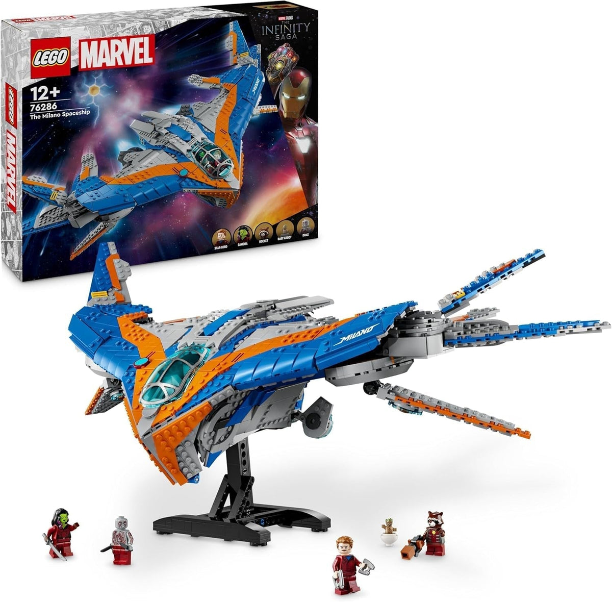 LEGO Marvel Guardians of the Galaxy: The Milano Building Spaceship Model with 4 Superhero Minifigures Avengers Flyer for Space Adventures Gift for Boys and Girls 76286 Building Sets Besuche den LEGO-Store Default Title