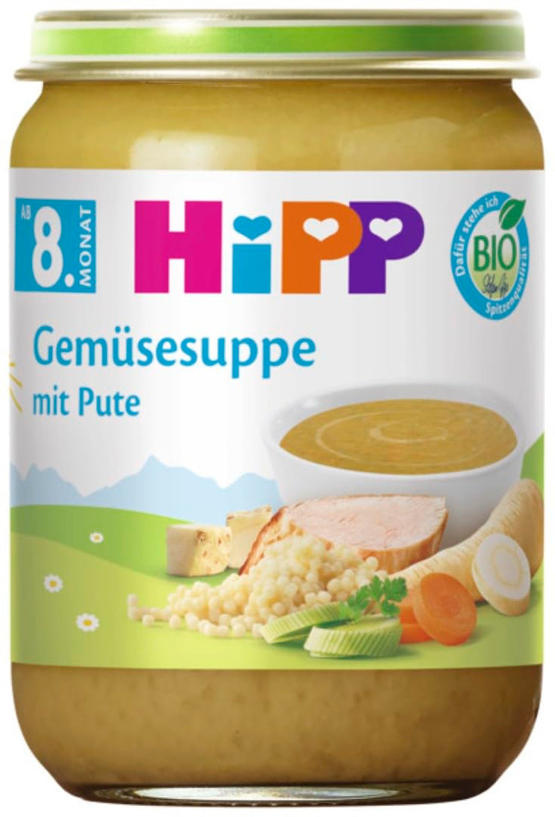 Hipp organic soup from 8 months Vegetable soup with turkey, 190G, 6 packs (6X190G) Mother and Child Naty Shop Default Title